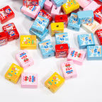 Painted Square Acrylic Beads 20mm Cartoon Snack Box 10pcs 4
