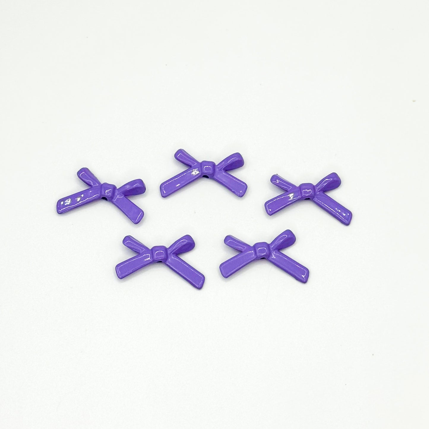 Bow Metal Beads 20mm Baking Painted Polished Alloy 50pcs 15