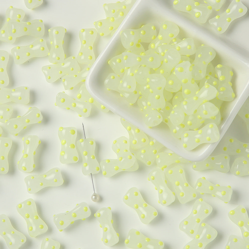 Handmade Matte Texture Bone Lampwork Glass Beads 16mm 10pcs 4