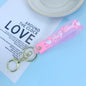 Silicone Transparent Wristlet Keychain Pastel Colors Durable Lightweight 6