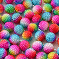 Gradient Bubblegum Beads 20mm Chunky Textured Sparkling Rainbow 10pcs