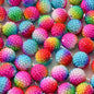 Gradient Bubblegum Beads 20mm Chunky Textured Sparkling Rainbow 10pcs