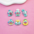 Plating Resin Beads Glossy Mixed Colors Quirky Faces 10pcs