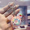Cartoon Donut Keychain PVC Pastel Colors Big Ears Design 6