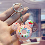 Cartoon Donut Keychain PVC Pastel Colors Big Ears Design 6