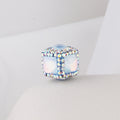 Opal Wrapped Polymer Clay Square Rhinestone Beads 20mm 6pcs 6