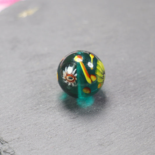 Vintage Phoenix Eye Lampwork Glass Beads 20mm Round 10pcs