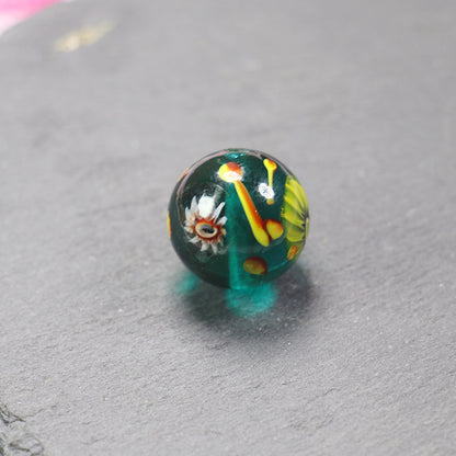 Vintage Phoenix Eye Lampwork Glass Beads 20mm Round 10pcs