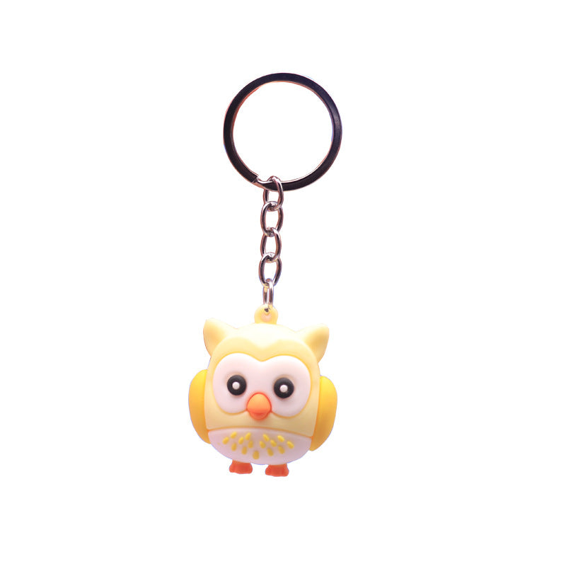 Silicone Owl Keychain Cute Wild Animal Charm Pastel Colors 5