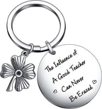 Stainless Steel Four Leaf Clover Keychain Teacher Gift Engraved 6