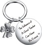 Stainless Steel Four Leaf Clover Keychain Teacher Gift Engraved 6