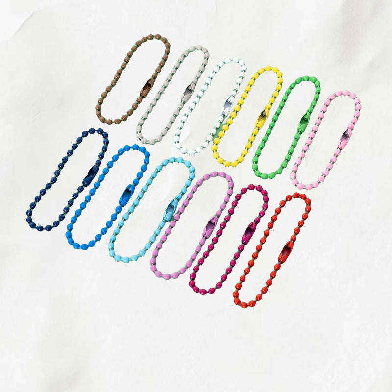 Multi Colored Iron Ball Chain Key Rings 10mm 12mm Length 100pcs 3