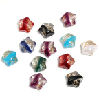 Frozen Gild Star Resin Beads 21mm Jewel Tone Gold Flake 25pcs 6