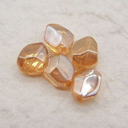 Electroplated Stone Shaped Glass Beads 17mm Vivid Colors 80pcs 11