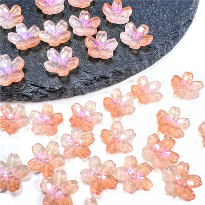 Czech Glass Beads Cherry Blossom 10mm Iridescent Pastel 50pcs 16