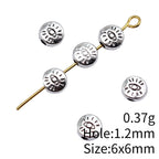 Flat Metal Beads 6mm Eye Pattern Silver Tone Zinc Alloy 80pcs 4