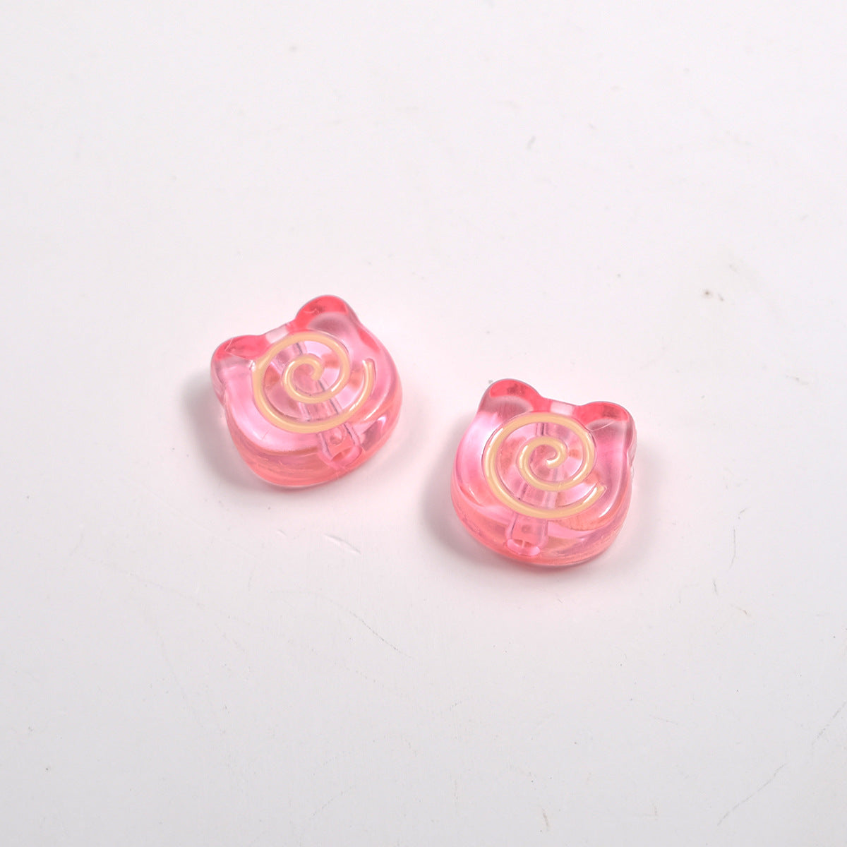 Clear Bear Biscuit Acrylic Beads 12mm Translucent Swirl 50pcs 13
