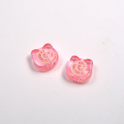 Clear Bear Biscuit Acrylic Beads 12mm Translucent Swirl 50pcs 13