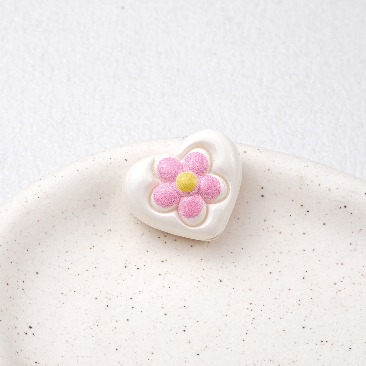 Floral Heart Acrylic Beads 21mm Colorful Mixed 50pcs 12