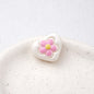 Floral Heart Acrylic Beads 21mm Colorful Mixed 50pcs 12