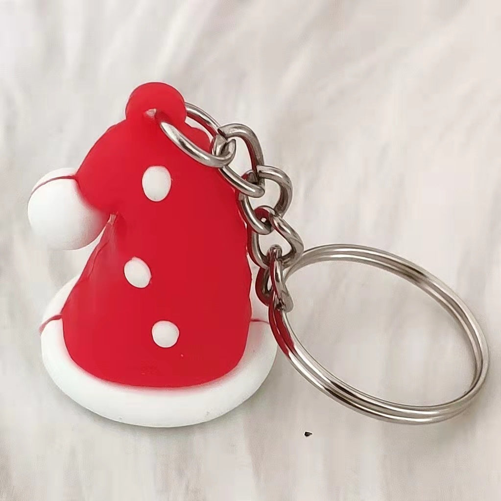 Silicone Christmas Snowman Keychain Colorful Holiday Charm 10