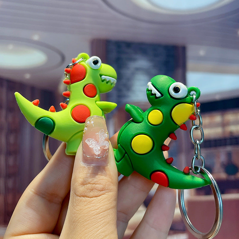 Cute Cartoon Dinosaur Keychain PVC Polka Dot Small Charm 3