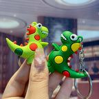 Cute Cartoon Dinosaur Keychain PVC Polka Dot Small Charm 3