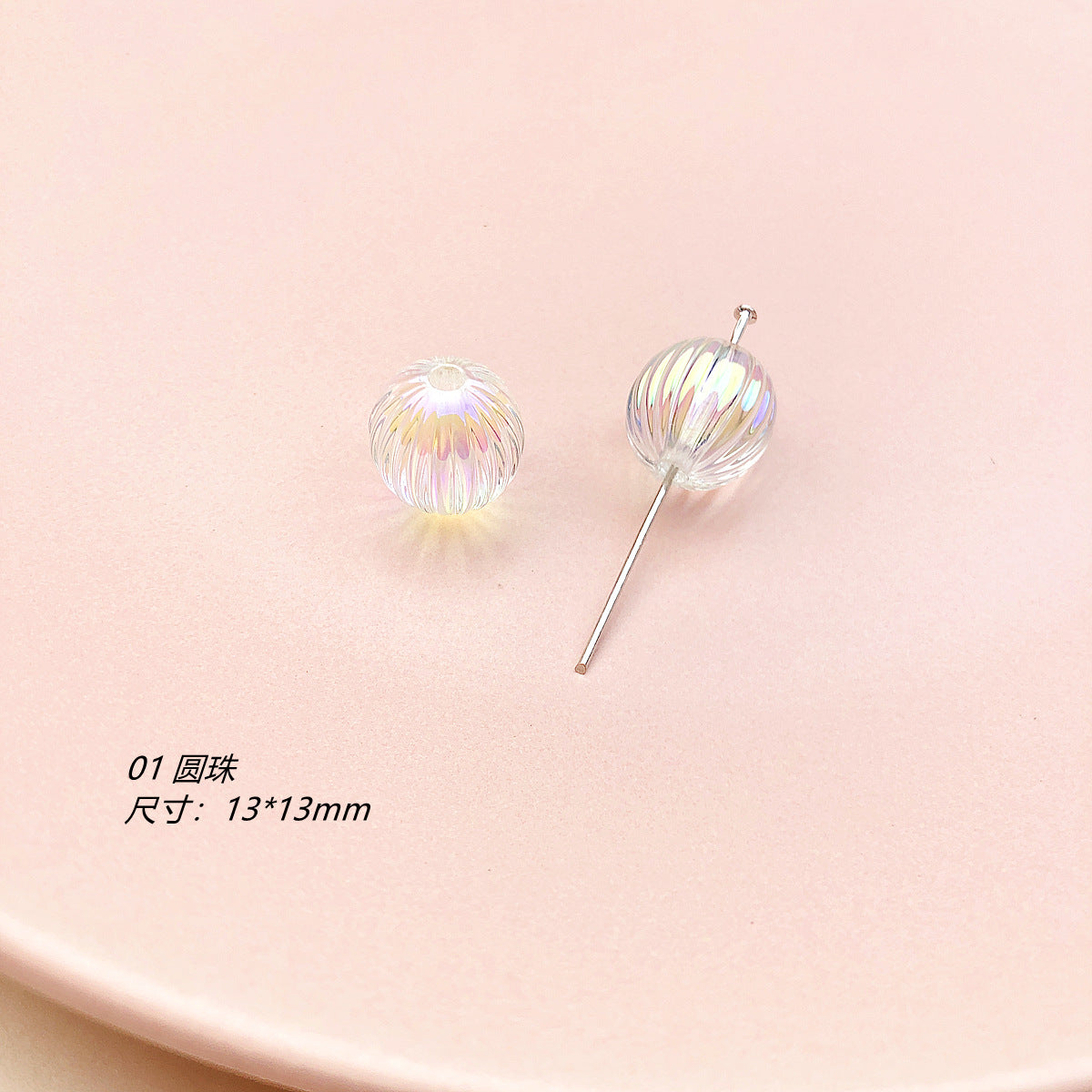 Transparent Bow Series Acrylic Beads AB Colored Plating 5