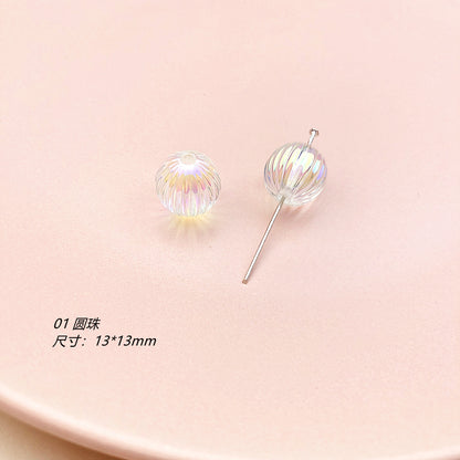 Transparent Bow Series Acrylic Beads AB Colored Plating 5