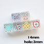 Clear Square Acrylic Beads 14mm Pastel Printed Designs 20pcs 12