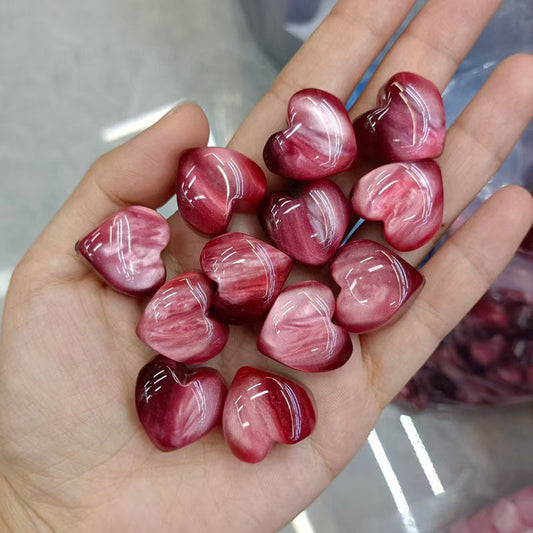 Gradient Heart Resin Beads 20mm Glossy Color Transition 20pcs 2