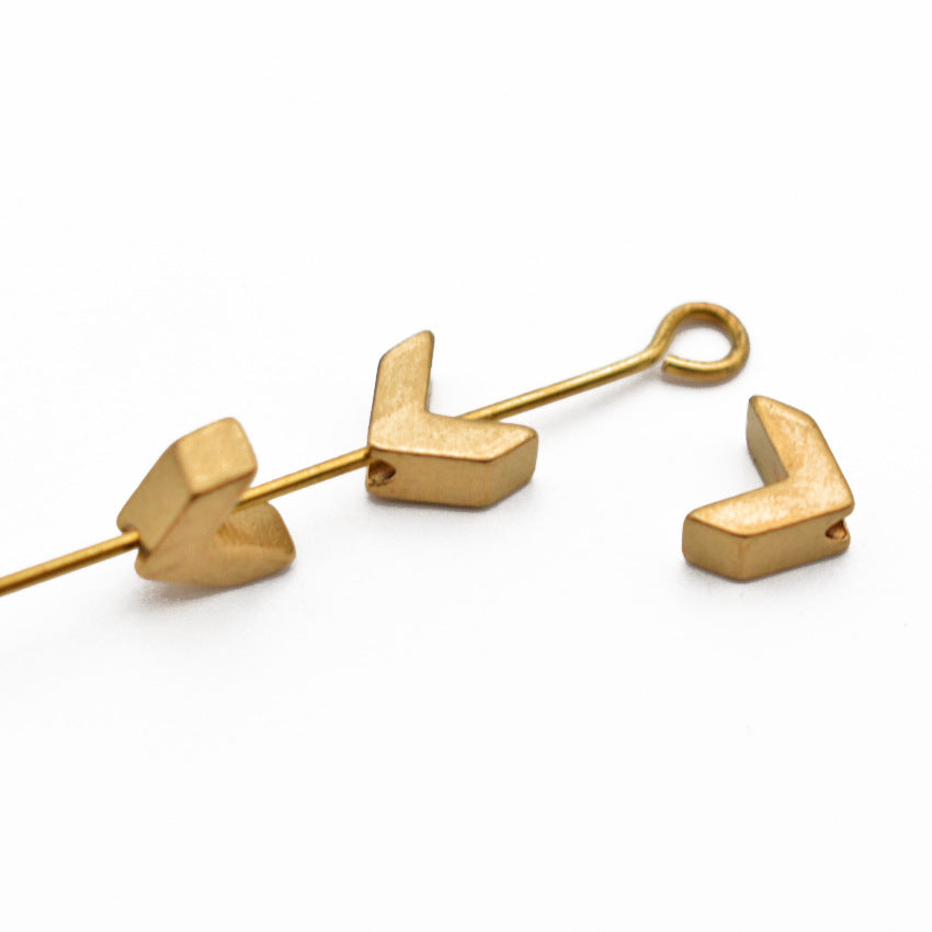 Brass V-Shaped Metal Beads 6mm Matte Finish 100pcs