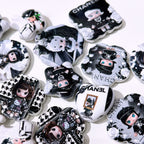 Mixed Shape Acrylic Beads Black Moly 50pcs