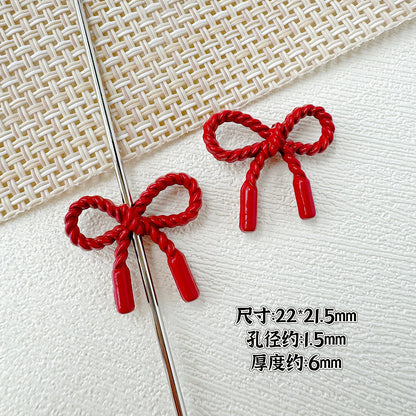 Baking Painted Cookies and Twisted Bow Metal Beads 15mm 21mm 20pcs 23