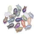 Electroplated Transparent Fish Glass Beads 8x15mm 30pcs 5
