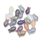 Electroplated Transparent Fish Glass Beads 8x15mm 30pcs 5