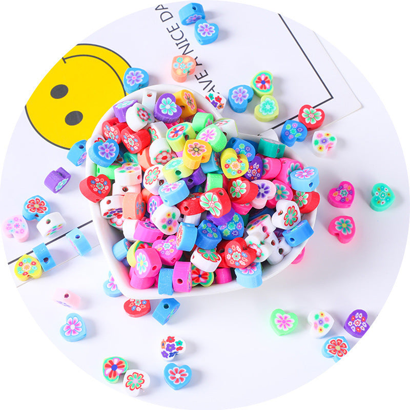 Flat Clay Beads 10mm Color Fruit Cartoon Mixed Design 1000pcs 8