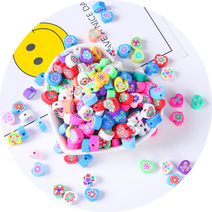 Flat Clay Beads 10mm Color Fruit Cartoon Mixed Design 1000pcs 8
