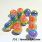 UV Plating Colorful Lollipop Striped Resin Beads 16mm 10pcs 14
