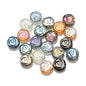 Rose Plated Glass Beads 10mm Glossy Spiral Floral Design 30pcs