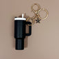 Mini Tumbler Keychain with Starfish Charm Plastic Beach Theme 2pcs 8