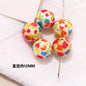 Japanese Vintage Showa Printed Resin Beads 10/12mm Glossy Floral 15pcs 20