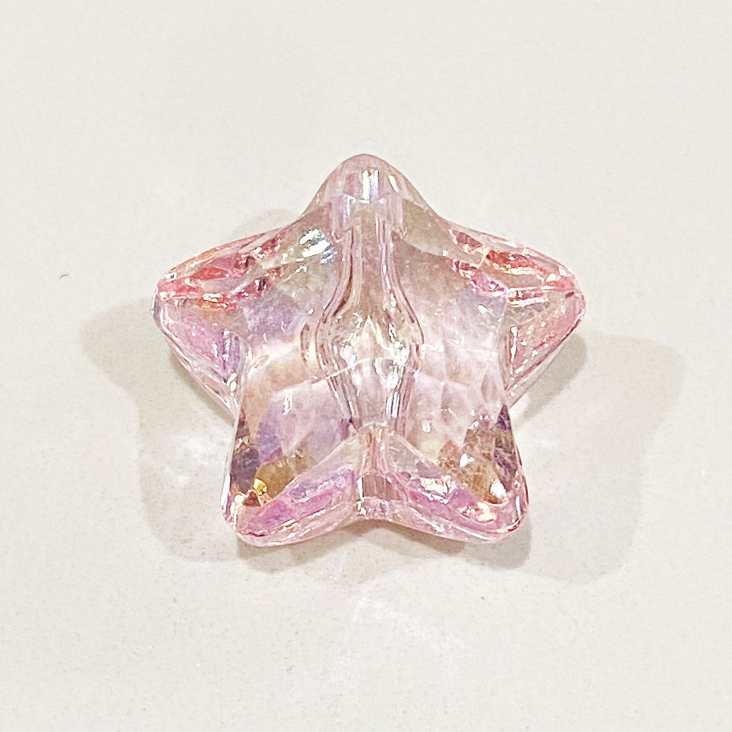 Clear Heart and Star Acrylic Beads 17-20mm Iridescent AB Coated 20pcs 8