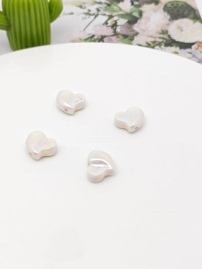 Plating Irregular Heart Acrylic Beads 17x20mm Colorful Mixed 100pcs 10