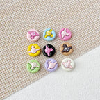 Helicopter and Satellite Metal Beads 17mm Painted Pastel Alloy 10pcs 24