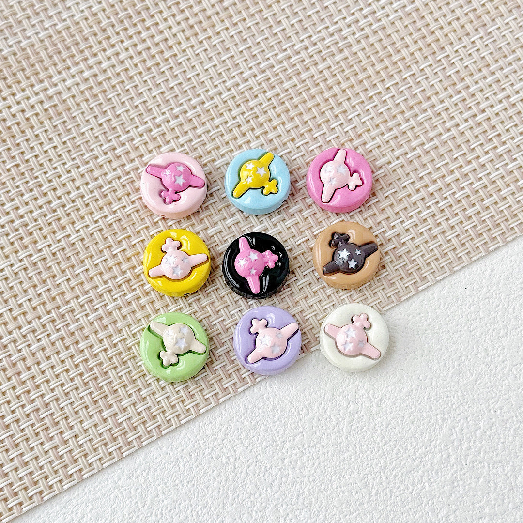 Helicopter and Satellite Metal Beads 17mm Painted Pastel Alloy 10pcs 24