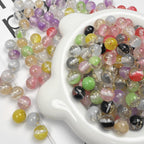 Gold Foil Filled Resin Beads 8mm 10mm 12mm Round Mixed Colors 50pcs 4
