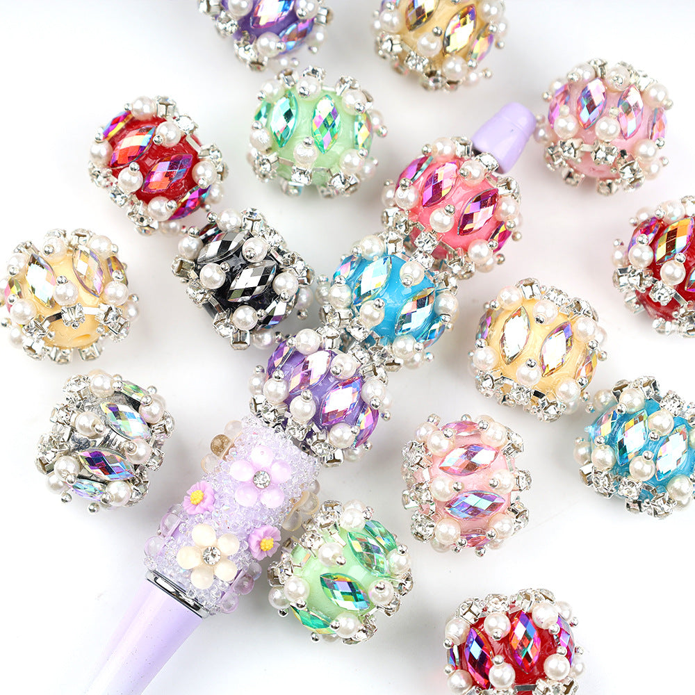 Fancy Radiant Rhinestone Beads 23mm Acrylic Chunky 5pcs 2