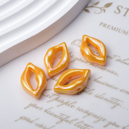 Plating Lip Acrylic Beads 25mm Metallic Glossy Finish 100pcs 3