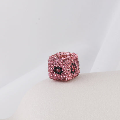 Leopard Print Rhinestone Polymer Clay Beads 14mm Square 15mm Round 10pcs 38